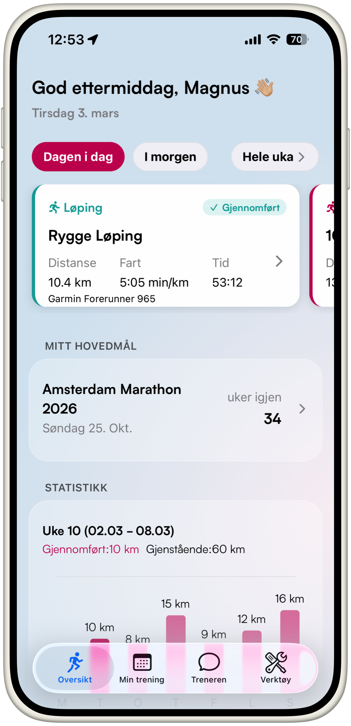 PacePilot-appen med personlig løpetrener på telefonen